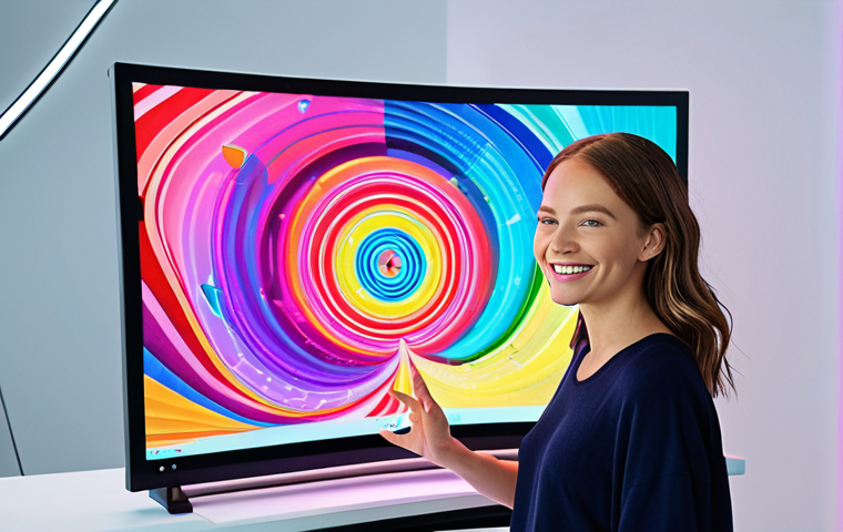 **AI as creative partner:** An artist in a bright, modern studio, collaborating with a holographic AI interface that displays swirling colors and abstract shapes. The artist is smiling, engaged in a dynamic creative process. Focus on vibrant colors and a sense of innovative technology blending with artistic expression.